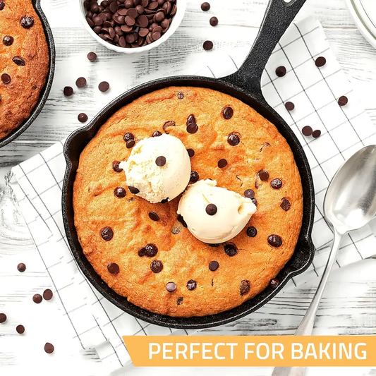 3pcs Non-Stick Cast Iron Skillet Set with Drip Spout - Perfect for Holiday Cooking, RV & Campfire Meals