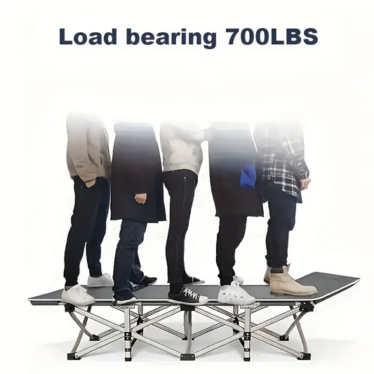 75-inch Outdoor Folding Bed, Camping Bed with Flip Mattress, Portable Foldable Guest Bed with 600 lbs Capacity, Heavy-Duty Bed with Carry Bag for Teens